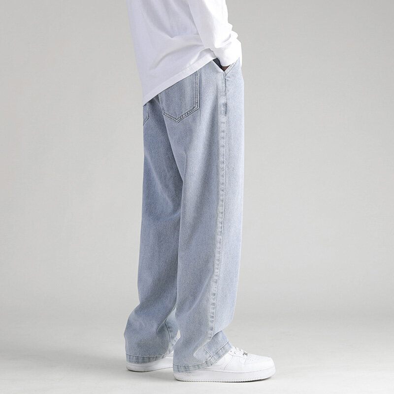 جينز للمواسم الأربعة للرجال ، بنطلون غير رسمي ، ساق مستقيمة ، ملابس متعددة الألوان