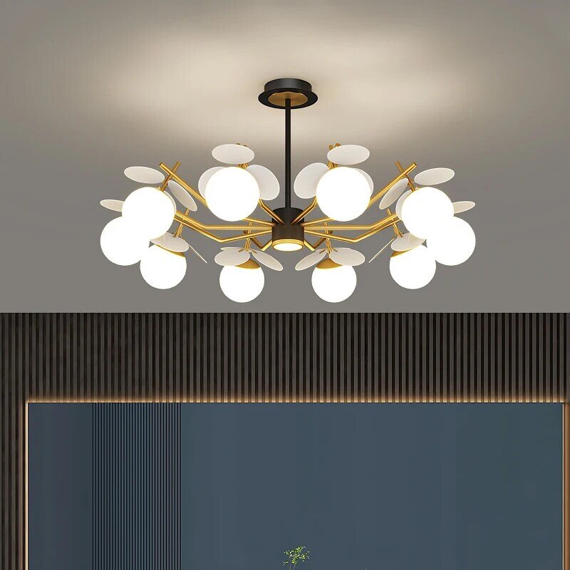 Candelabros nórdicos para sala de estar, lámparas de decoración de techo posmodernas para comedor y dormitorio, iluminación LED creativa y minimalista