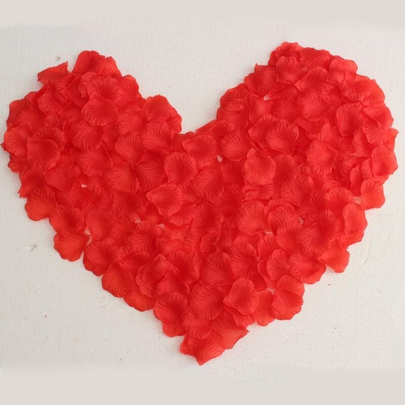 أحمر داكن الاصطناعي رومانسية زهرة الحرير ارتفع بتلات عيد الحب زهرة الزفاف البتلة الديكور 500 قطعة Rosas Para Casamento