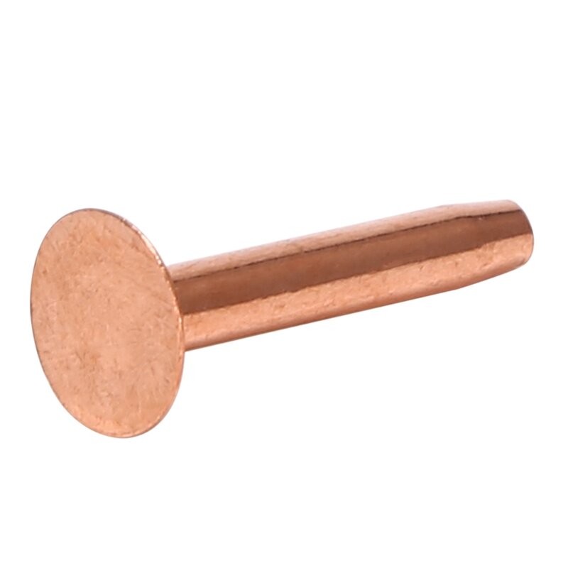 20Pack Copper Rivets And Burrs (14Mm And 19Mm) With 2Pcs Punch Rivet Tool For Belts, Bags, Collars, Leather-Crafting