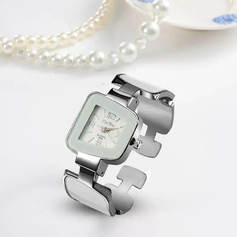 Relógio Feminino Bracelet Women's Watches Unique Watch Alloy Quartz Wristwatches Female Clock for Everyday Gift Reloj Para Mujer
