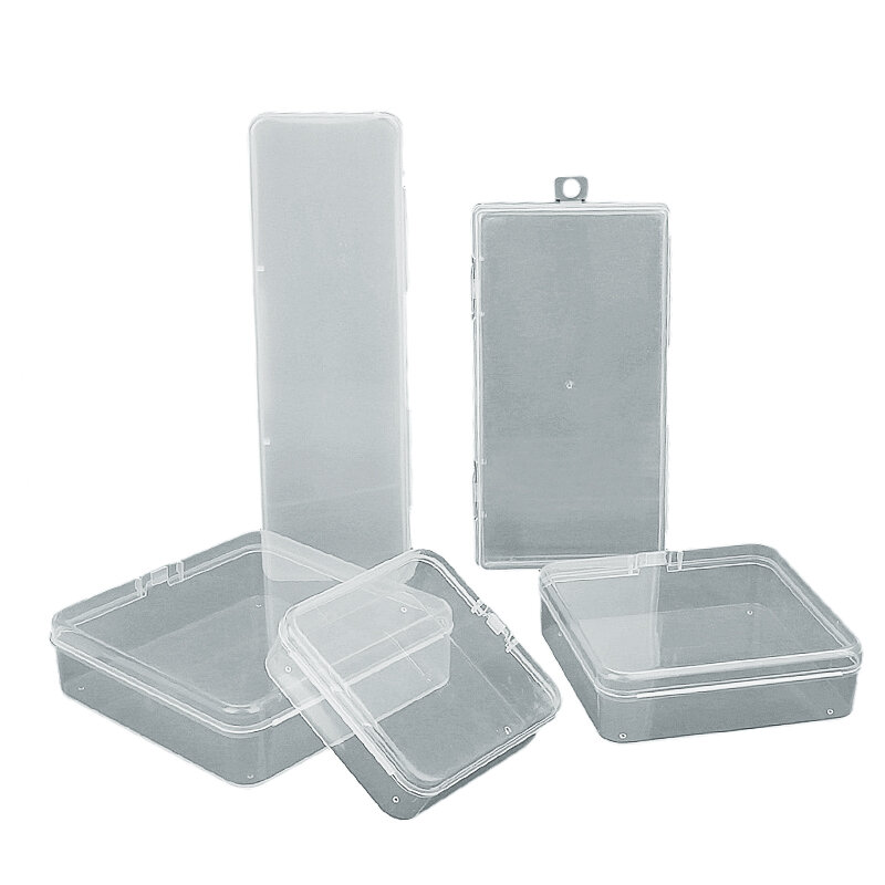 PP Transparent Box Rectangular Flip Storage Box Square Packaging Case Round Blister Box Accessories Organizing Product Packag