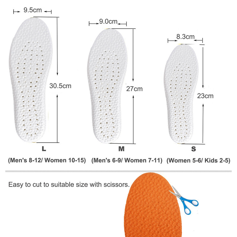1Pair Thicken Sport Insoles Man Women Soft Memory Foam Insoles Breathable Deodorization PU Cushion Pad for Running Shoes Insoles