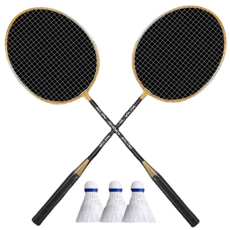 Raket Badminton profesional, 2 buah raket Badminton dan tas Set, raket Badminton ganda dalam ruangan luar ruangan, aksesori olahraga kecepatan
