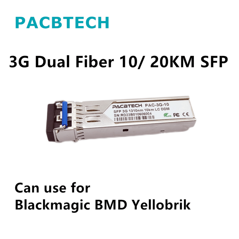 Dual ou único transceptor de fibra, SDI SDI função, DVI e VIDEO função, SM LC conector, 20km, 1310nm, 3G, 12G
