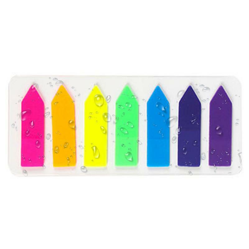 Adesivos de cor fluorescente, Colorful Sticky Self-Stick Note Pads, Etiquetas impermeáveis para estudantes