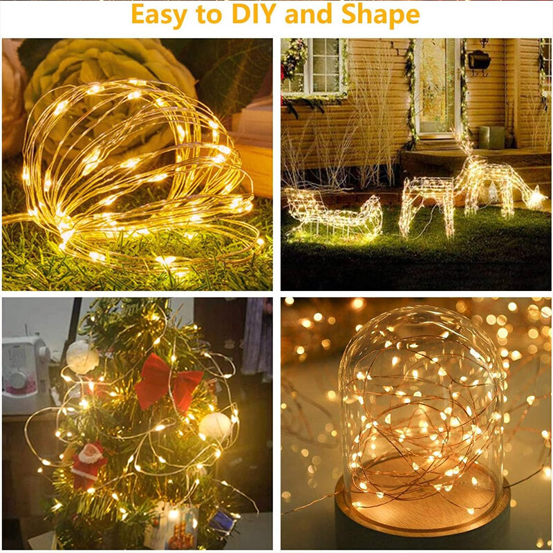 USB LED String Lights 3M Fairy Decoration Holiday Curtain Garland Lamp 8 Mode For Home Garden Christmas Party New Year Wedding