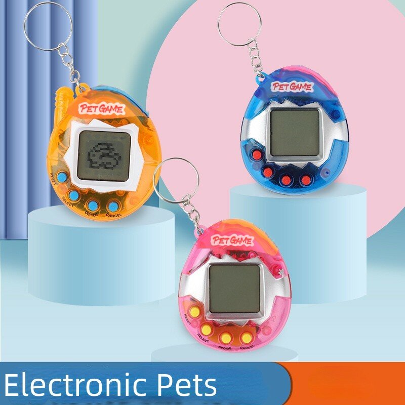 Animaux de compagnie électroniques transparents, jouets pour animaux de compagnie virtuels cyber numériques, 168 animaux de compagnie en un, jouets amusants Pixel Tamagotchi 90S, 3 pièces