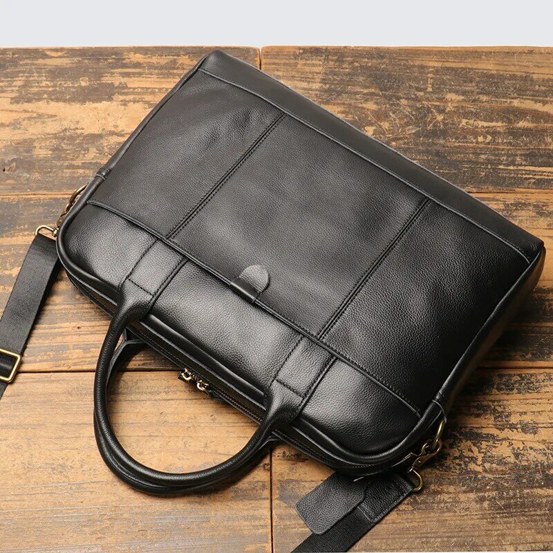 Портфель Leathfocus мужской из натуральной кожи, винтажный мессенджер для ноутбука, легкая деловая сумка для работы