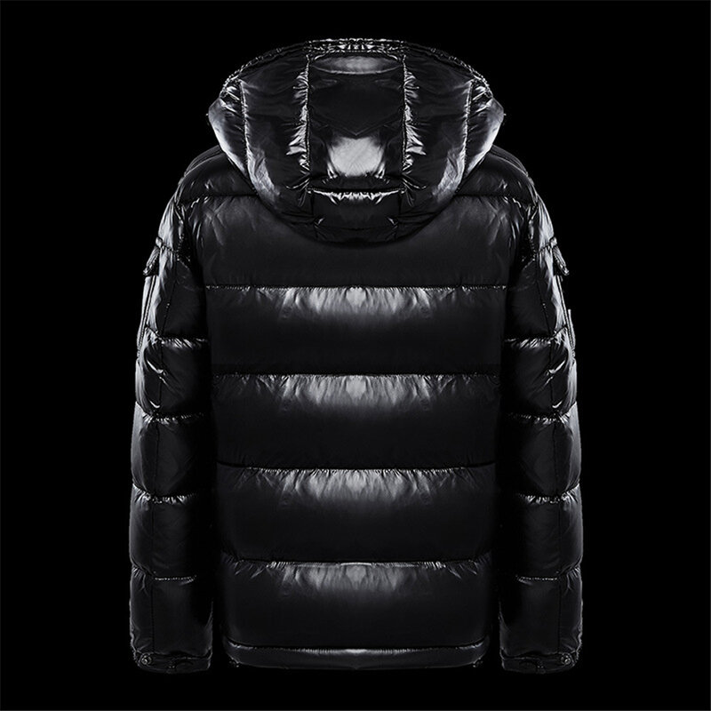 Doudoune imperméable pour homme, manteau matelassé, noir, brillant, solide, document, décontracté, mode masculine, hiver