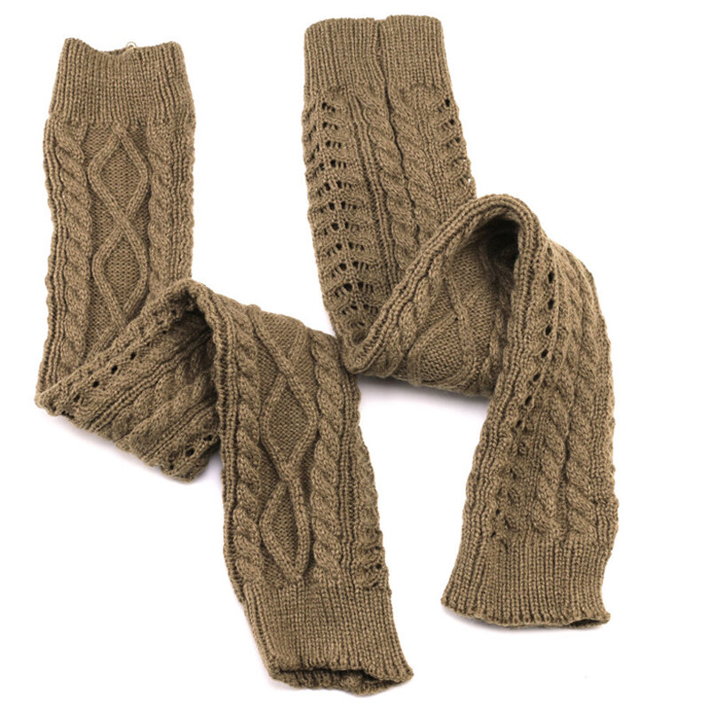 Mulheres quentes meias de malha moda gaiters boot cuffs coxa alta malha meias inverno crochê meias joelho alto
