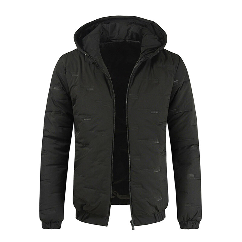 2022 novo casaco de inverno dos homens parka outono sólido gola zíper bolsos casuais com capuz quente jaqueta streetwear para o homem