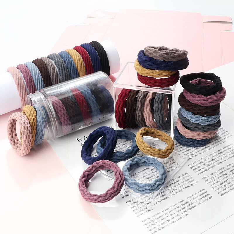 20PCS Basic Elastic Hair Band Tie Simple Girls Women Headwear Rubber Bands Solid Color Holder Fashion Hair Accessories Wholesale