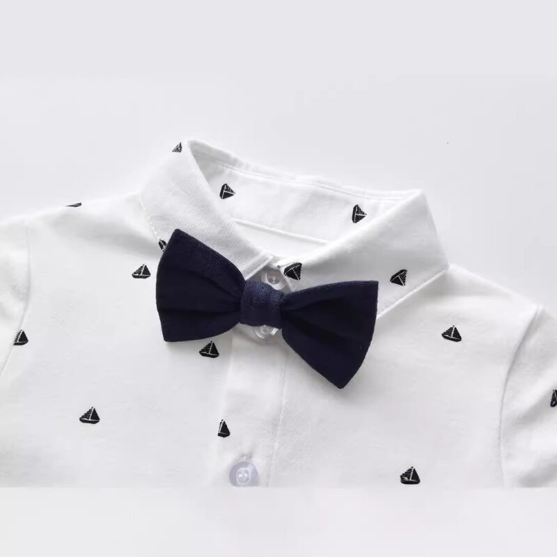 ICJAEHAO 2024, детская одежда, весна-осень, подходящий новый костюм для мальчиков, джентльменский галстук-бабочка, рубашка, бусы для малышей сто дней