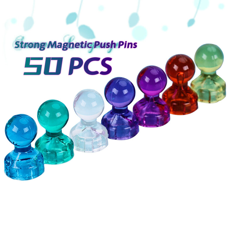 50Pcs Strong Magnetic Push Pins อุปกรณ์สำนักงานโรงเรียน Thumbtack Neodymium แม่เหล็ก Cones Super แม่เหล็ก Pinboard หมากรุก Push Pin