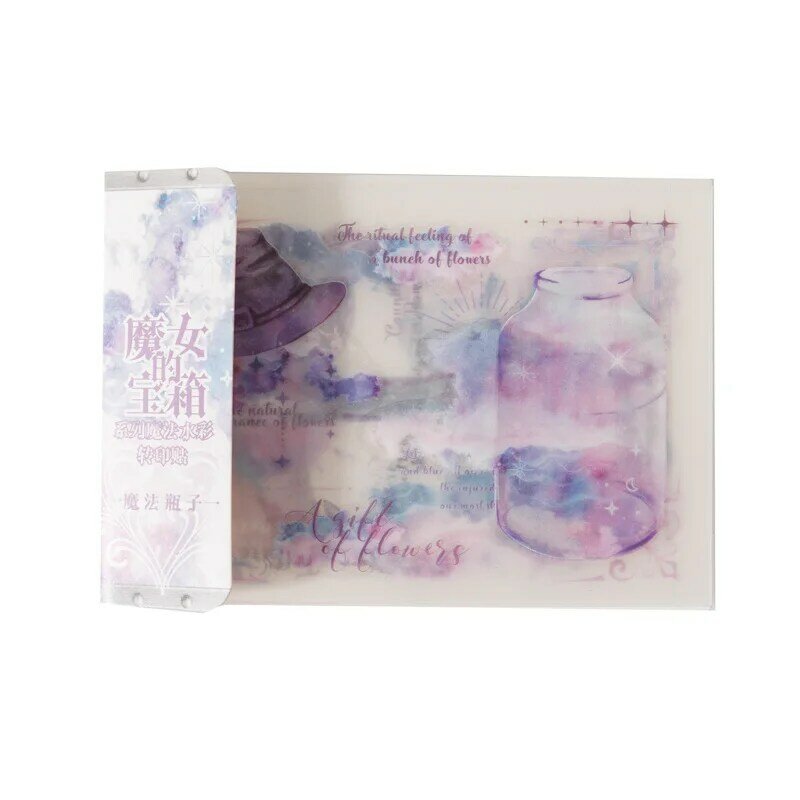 Pegatinas de PVC de la serie Cofre del Tesoro de la bruja, decoración creativa retro, bricolaje, 6 paquetes por lote