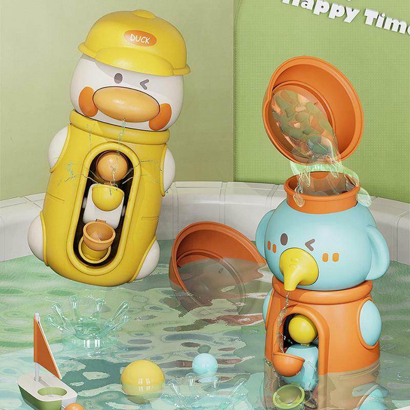 Juguetes de baño para niños pequeños, juguetes de bañera con rueda de agua giratoria, divertido elefante, pato, juguetes de baño para niños pequeños