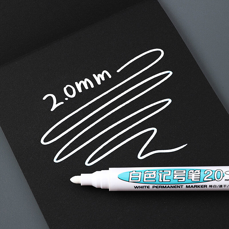 1/3 szt. 2mm tłusty biały Marker pióro Graffiti wodoodporny długopis permanentny do malowania notatnik bieżnik opony długopis środowiskowy