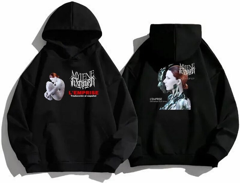 2024 French Men's Hoodie Nevermore Tour Top Mylene Farmer Graphic Women's Thermal French hoodie