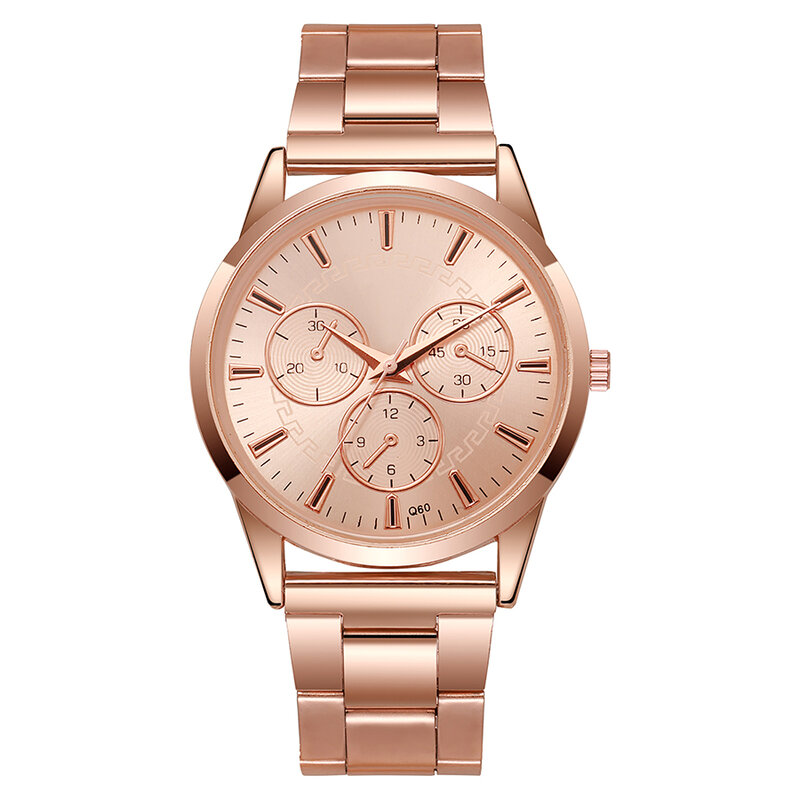 Reloj de cuarzo de la serie de oro rosa para hombre, pulsera de hierro, accesorios de regalo