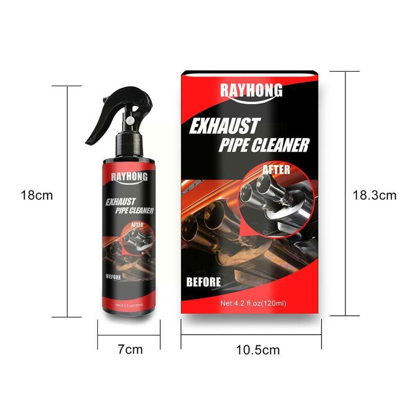 120ml Car Exhaust Pipe Cleaner Kit Rust Remover Multi-Purpose Spray Metal Derusting Maintenance Car Motorcycle Pipe E7M3
