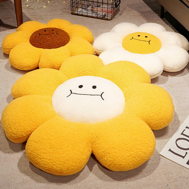 Soft Sunflower Shape Sleeping Pillow Plush Daisy Flower Cadeira Almofada para Sua Planta Office Decor Floor Mat Sofá Decor Toy