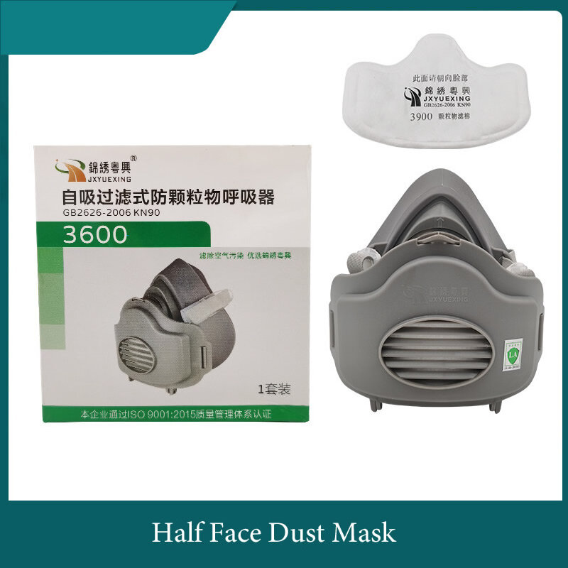 Half Face Dust Mask With Filters Reusable Dust Proof Respirator Rubber For DIY Polishing Work Safety Tool Daily Haze Protection