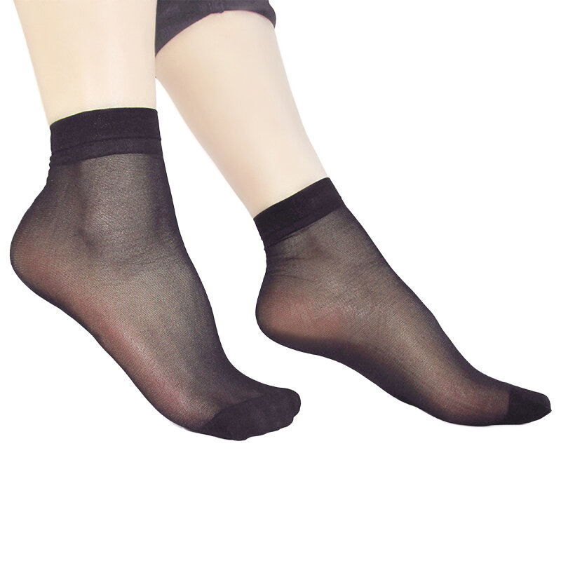 Venda quente! 5 pares de alta qualidade mulheres meias de veludo pacote feminino verão fina seda transparente sexy tornozelo meias de náilon conjunto