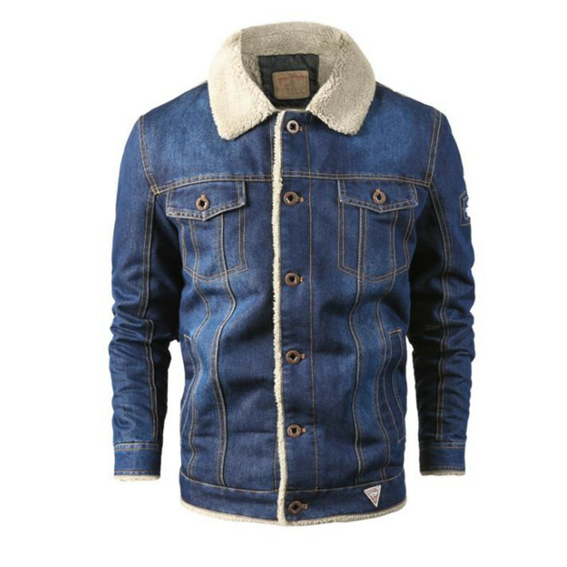 Hot Sale Velvet Coat Trendy Warm Fleece Thick Denim Jackets Winter Mens Jean Overcoat Outwear Male Cowboy Hot Sale M-6xl