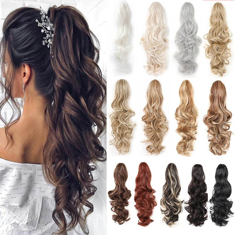 Ponytail Extension Claw  Curly Wavy Clip in Hairpiece Ponytail Hair Extensions Long Pony Tail Synthetic for Women