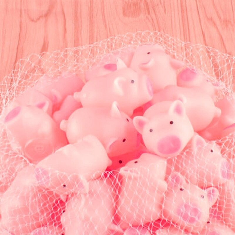 10pcs Pet Toy Pink Pig Squeeze Squeaky Interactive Games Training Funny Toy Soft Rubber Mini Toy Dog Supplies