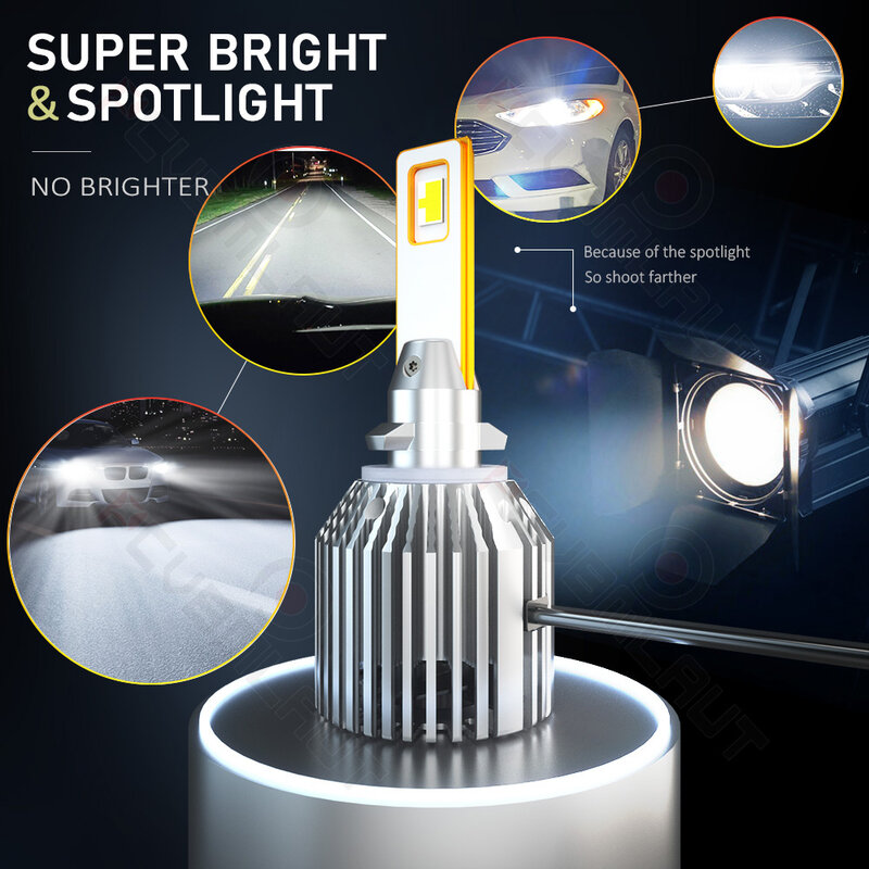 CHUSYYRAY 2PCS Car lights U6S-880 Super Bright LED Headlights High Low Beam Fog Light Bulb White 6000K Minisize Car accsesories