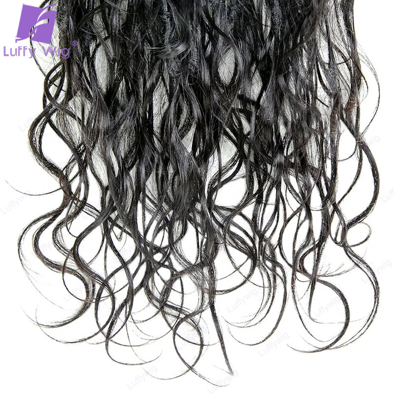 Extensiones de cabello trenzado sin nudos, cabello humano ondulado, trenzas sintéticas de diosa, rizos bohemios