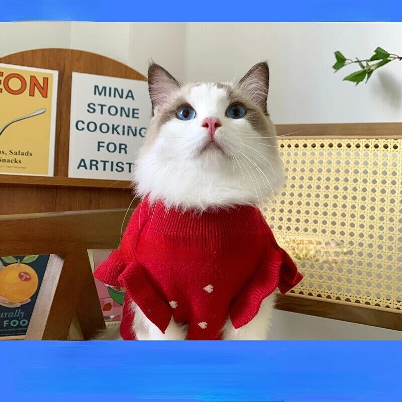 かわいいペットの猫のセーター冬の暖かい犬の服