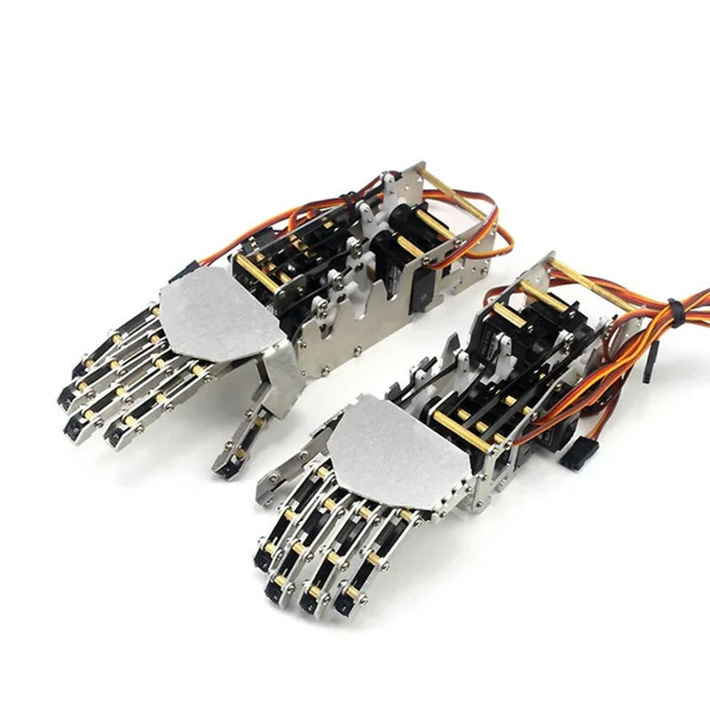아두이노 로봇 프로그래밍 가능 로봇용 서보 포함 5 DOF 로봇 손 휴머노이드, 다섯 손가락 금속 조작기 암, 왼손, 오른손