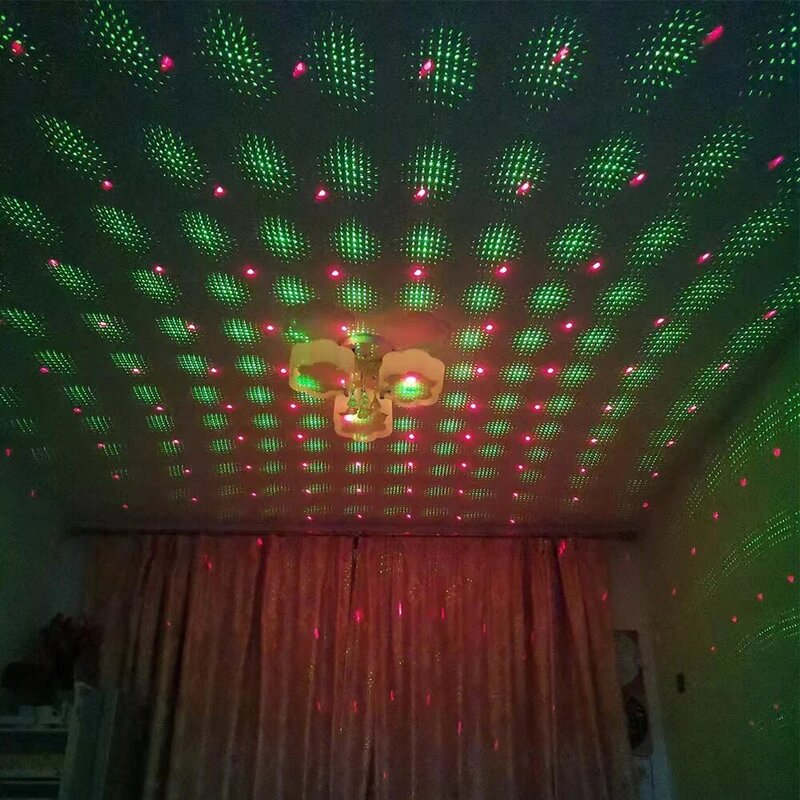 Lâmpada LED de céu estrelado, decoração de fadas interior, som ativado, lâmpada de palco para quarto, festa, aniversário, vermelho e verde, E27, AC 100-240V