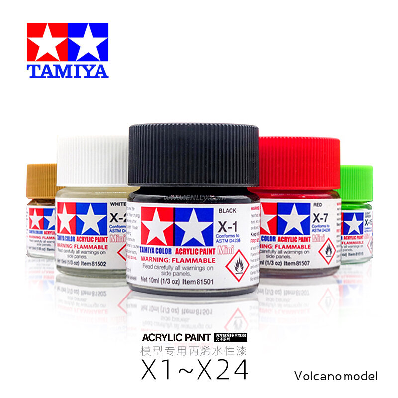 Tamiya-Modelo de tinta acrílica à base de água, série brilhante 11, X1-X24, 10ml