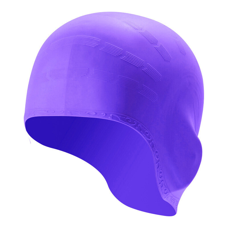 Unisex ป้องกันหูหมวกว่ายน้ำผู้ใหญ่กันน้ำหมวกว่ายน้ำหมวกป้องกันผมยาวดำน้ำหมวก