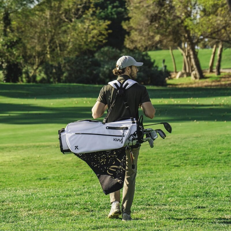 Kvv Lichtgewicht Golfstandtas Met 7-Way Full-Length Verdelers, 5 Vakken Met Ritssluiting, Automatisch Verstelbare Dubbele Bandjes, Elegant