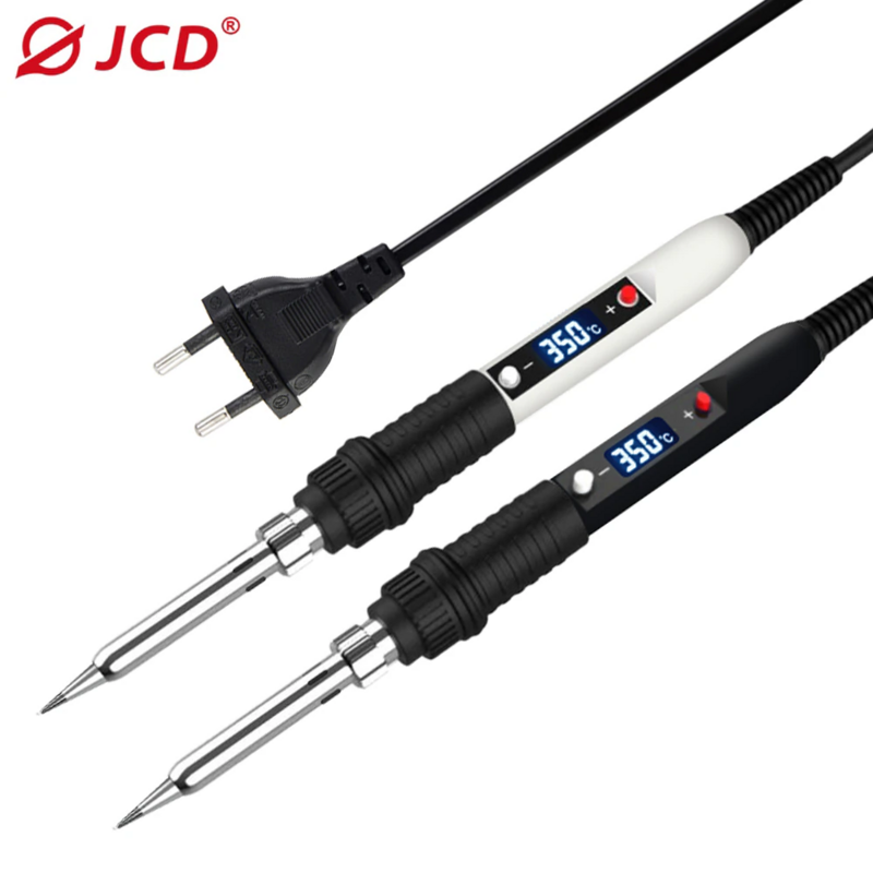 JCD spons besi solder 80W, alat perbaikan las profesional timah elektrik temperatur dapat disesuaikan 110V 220V bebas timah