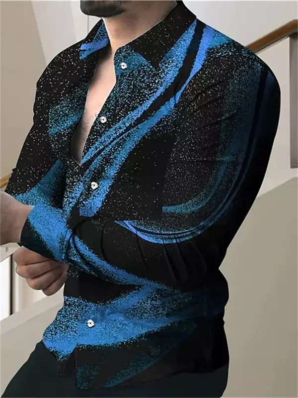 Мужская одежда, модная повседневная рубашка из высококачественного материала, фиолетовый и синий цвет, большие размеры, весна-лето 2023, новинка, Лидер продаж