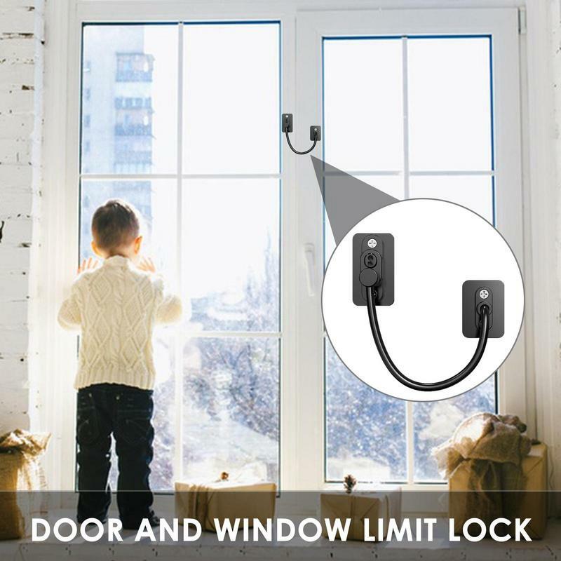 Cerradura de límite de ventana para niños, cerradura de restricción para puerta de ventana, cerradura de seguridad de Metal para cajones, armarios y puertas de refrigerador