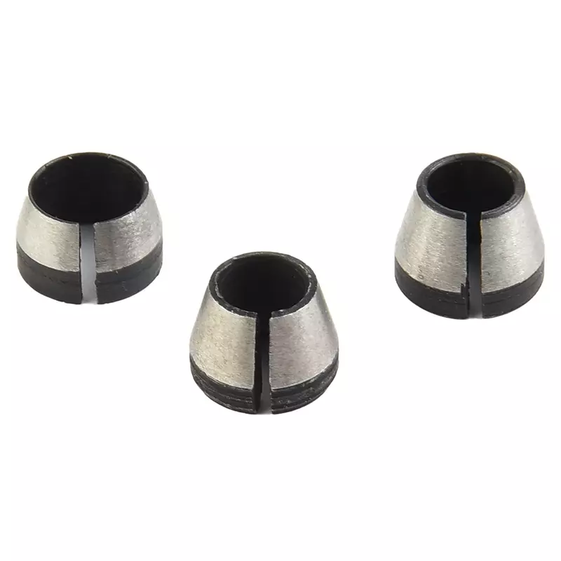 3 Pcs 6/6.35/8mm Collet Chuck Adapter Carbon Steel For Engraving Trimming Machine Electric Router Woodworking Tool Accessories