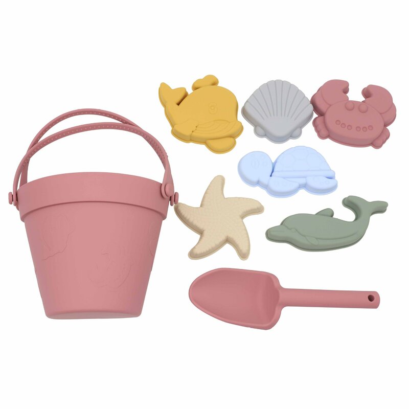 Ensemble de bac à sable en silicone souple pour enfants, jouets de plage d'été, outils de jeu de sable et d'eau