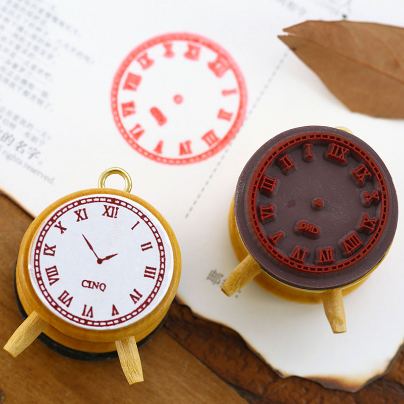 スクラップブック用のヴィンテージ時計スタンプ、DIYスクラップブッキング用品、スタンプカード、装飾日記