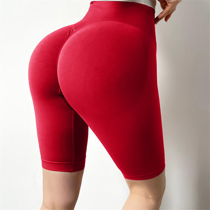 Pantaloni sportivi a vita alta da donna pantaloni da allenamento traspiranti elasticizzati corti da corsa pantaloni da palestra per yoga da donna fitness a cinque punti