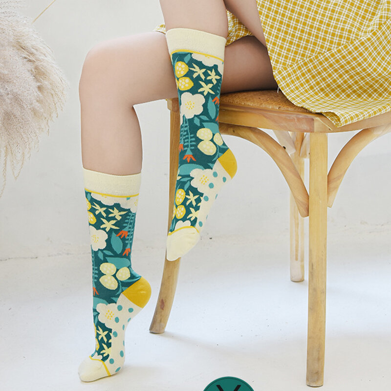 2023 new creative women's straight cartoon animal characters plant cactus graffiti fun trendy socks  designer socks