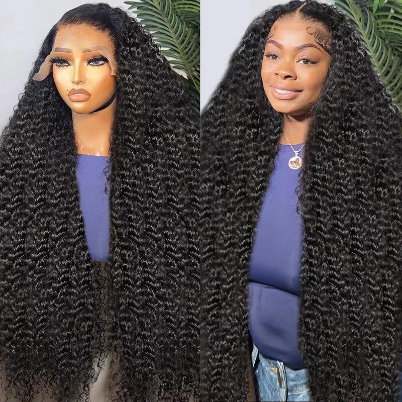 32 40Inch 200 Density Water Wave 13x6 HD Transprent Lace Frontal Wigs Human Hair Remy Loose Curly 13x4 Lace Front Wigs For Women