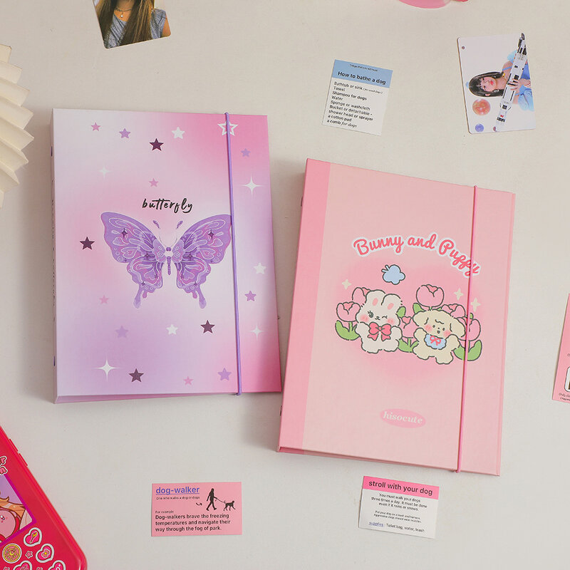 Ins Butterfly Kpop Photocard Binder, Cartões Fotográficos Coletar Livro, Álbum De Armazenamento, DIY Capa Dura Notebook, Agenda, Coreia Papelaria