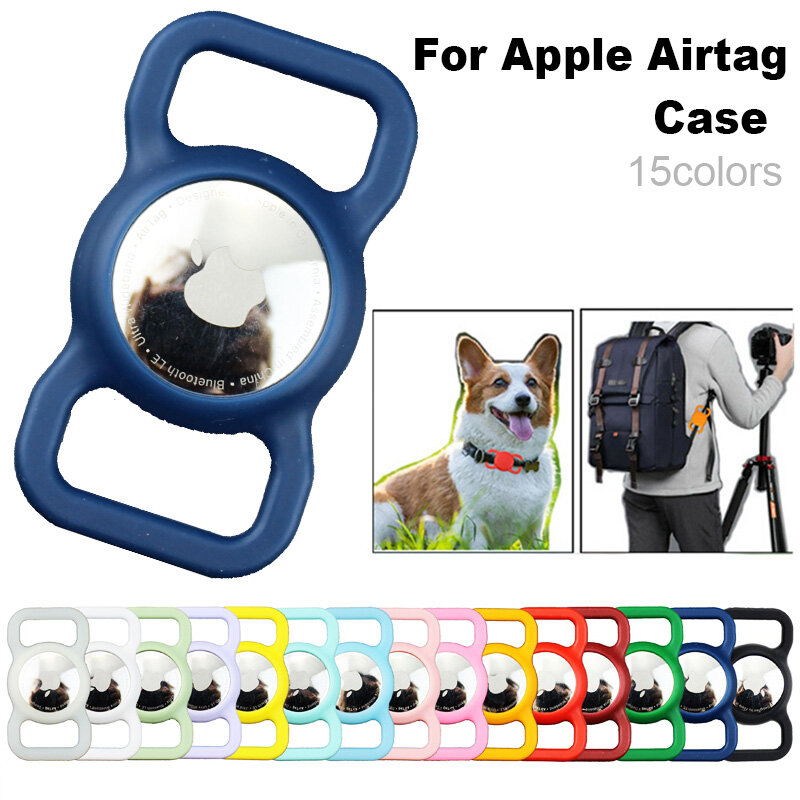 1PC สำหรับ Apple Airtag สุนัขแมว GPS Finder สีสันส่องสว่างซิลิโคนป้องกันซิลิโคนสำหรับ Apple Air: tracker Case